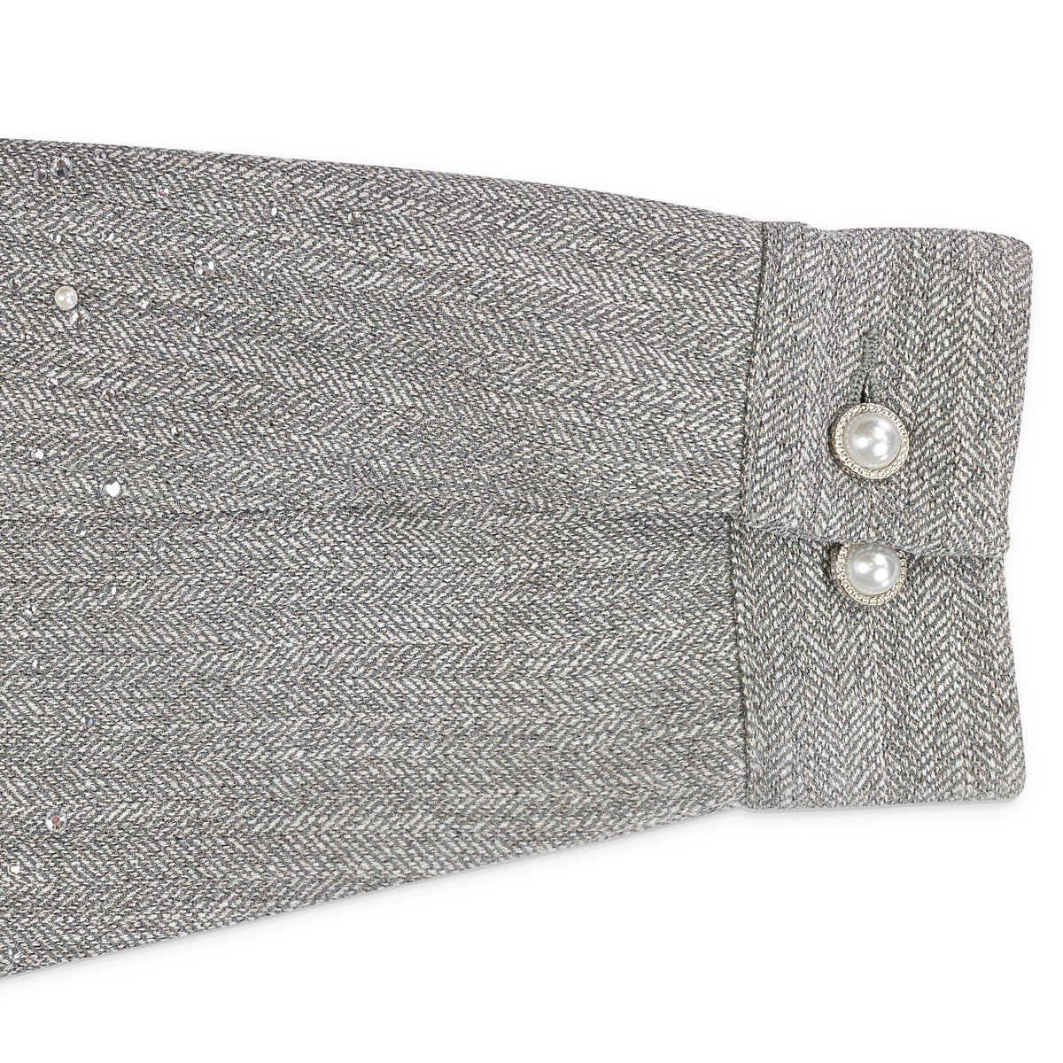 RHINESTONE ZIPPER LIGHT GREY WORK JACKET