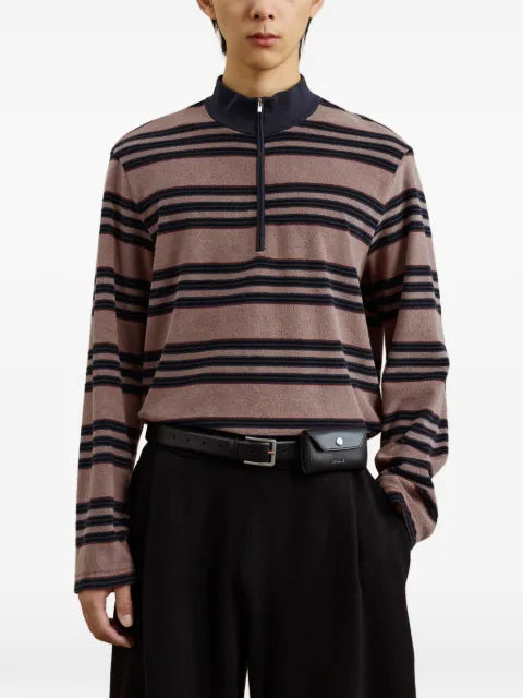 CROQUIS striped half-zip sweater