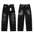 Vale Forever Black Splatter Distressed Cargo Wide Leg Jeans