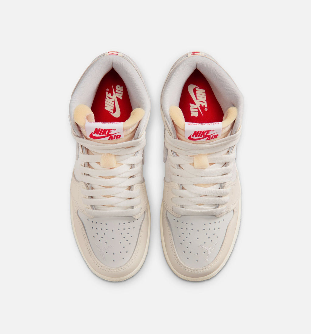 Air Jordan 1 Retro High OG Grade School Lifestyle Shoe - Sail/University Red/Pale Ivory/Coconut Milk/Phantom