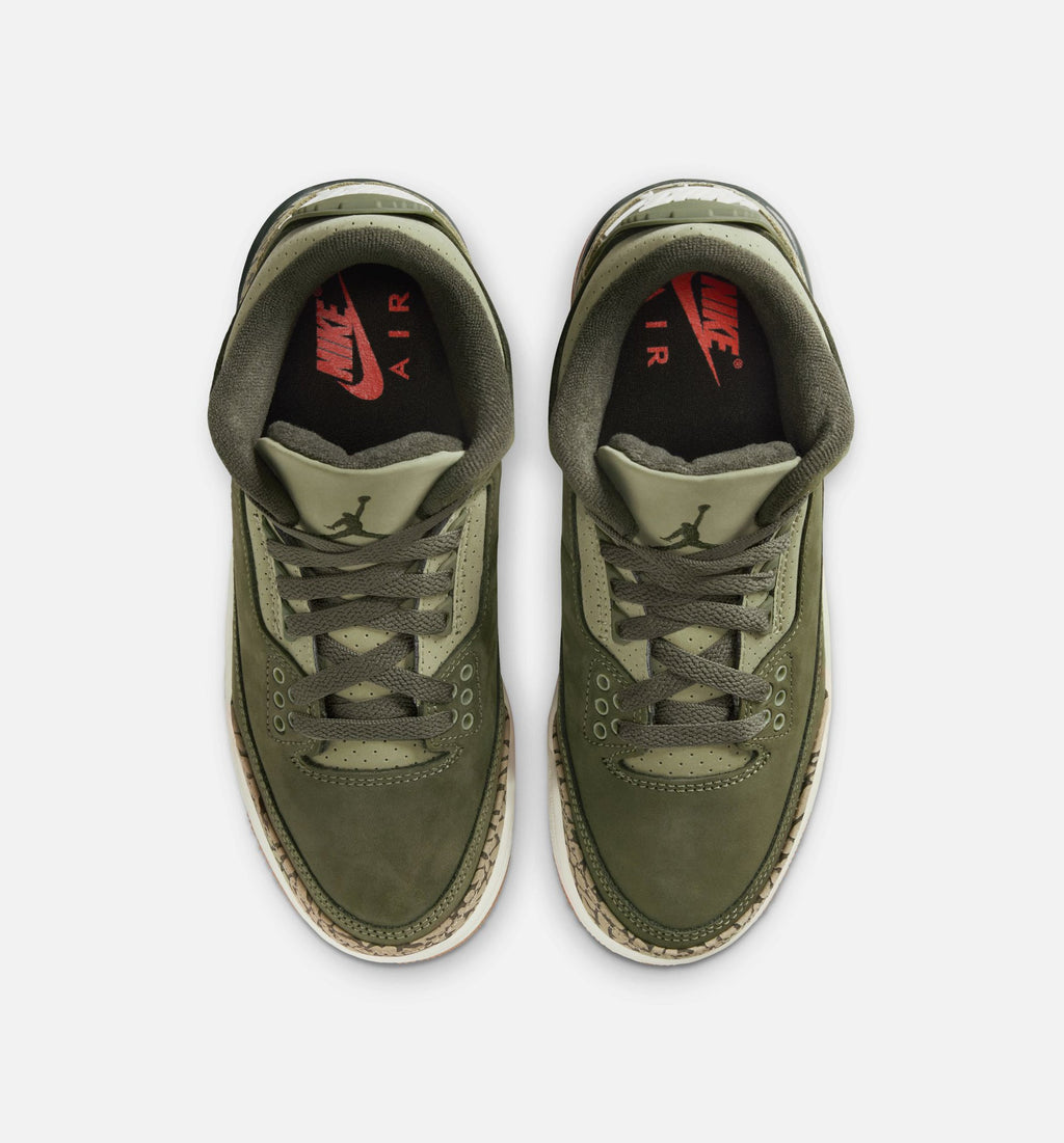 Air Jordan 3 Retro Medium Olive | Grade School Lifestyle Shoe | Medium Olive/Sequoia/Light Olive/Sail