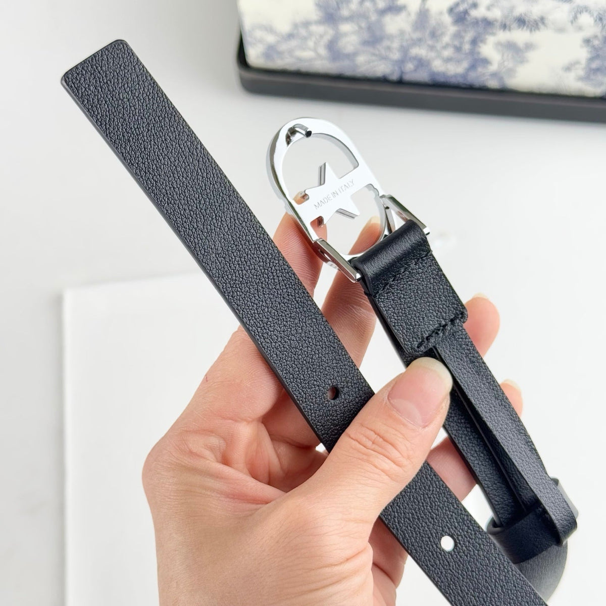 DIOR 25S BELT 20 MM IN BLACK CALFSKIN 564604