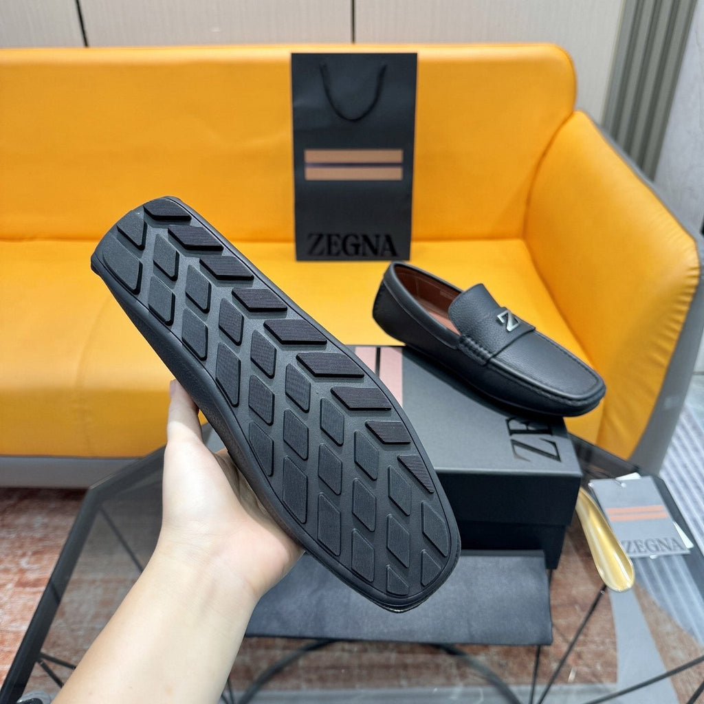 Zegna Black Driving Loafers