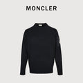 Moncler MC Sleeve Zip Pocket Two-Tone Crew Neck Sweatshirt — Black