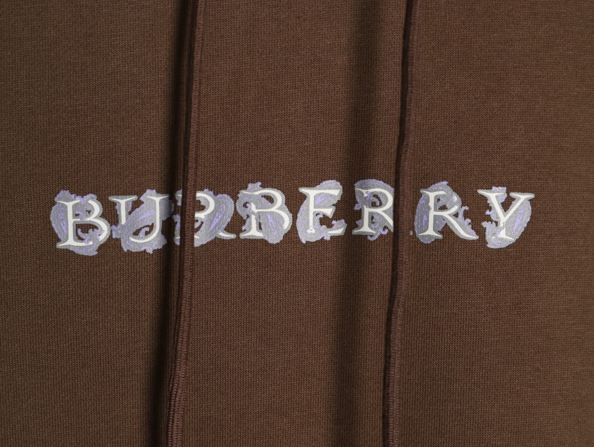 Burberry 25FW Logo-Print Pullover Hoodie - Dark Brown