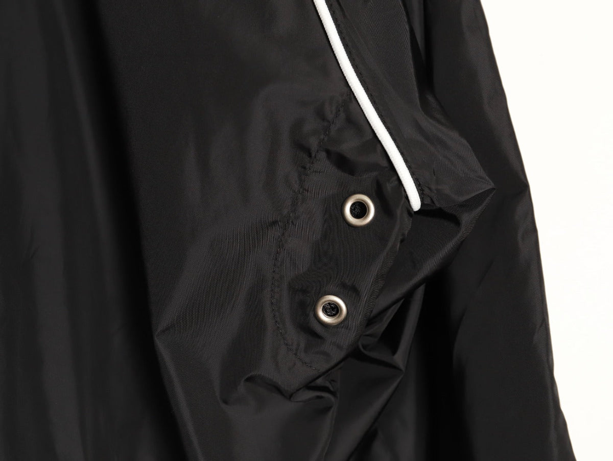Gucci Contrast-Line Hooded Zip Jacket - Black